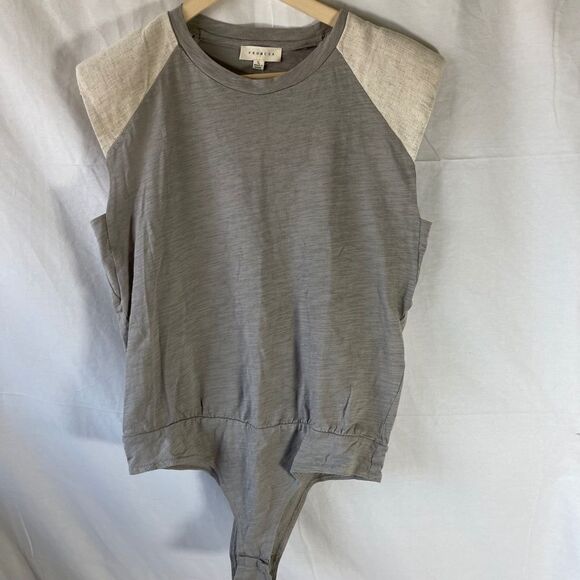 Promesa Grey/Cream Bodysuit NWOT Sz L - Picture 3 of 10